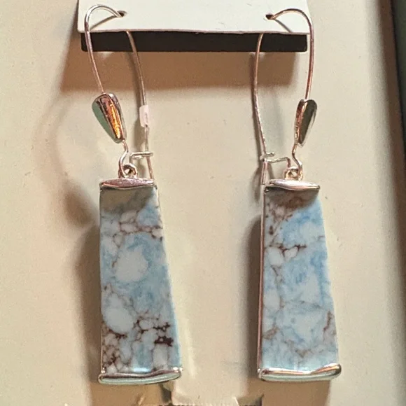 Robert Lee Morris Silver and Light Blue Earrings - Picture 2 of 2